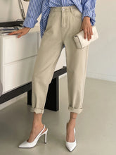 DAZY High Waisted Slant Pockets Cropped Tapered Jeans